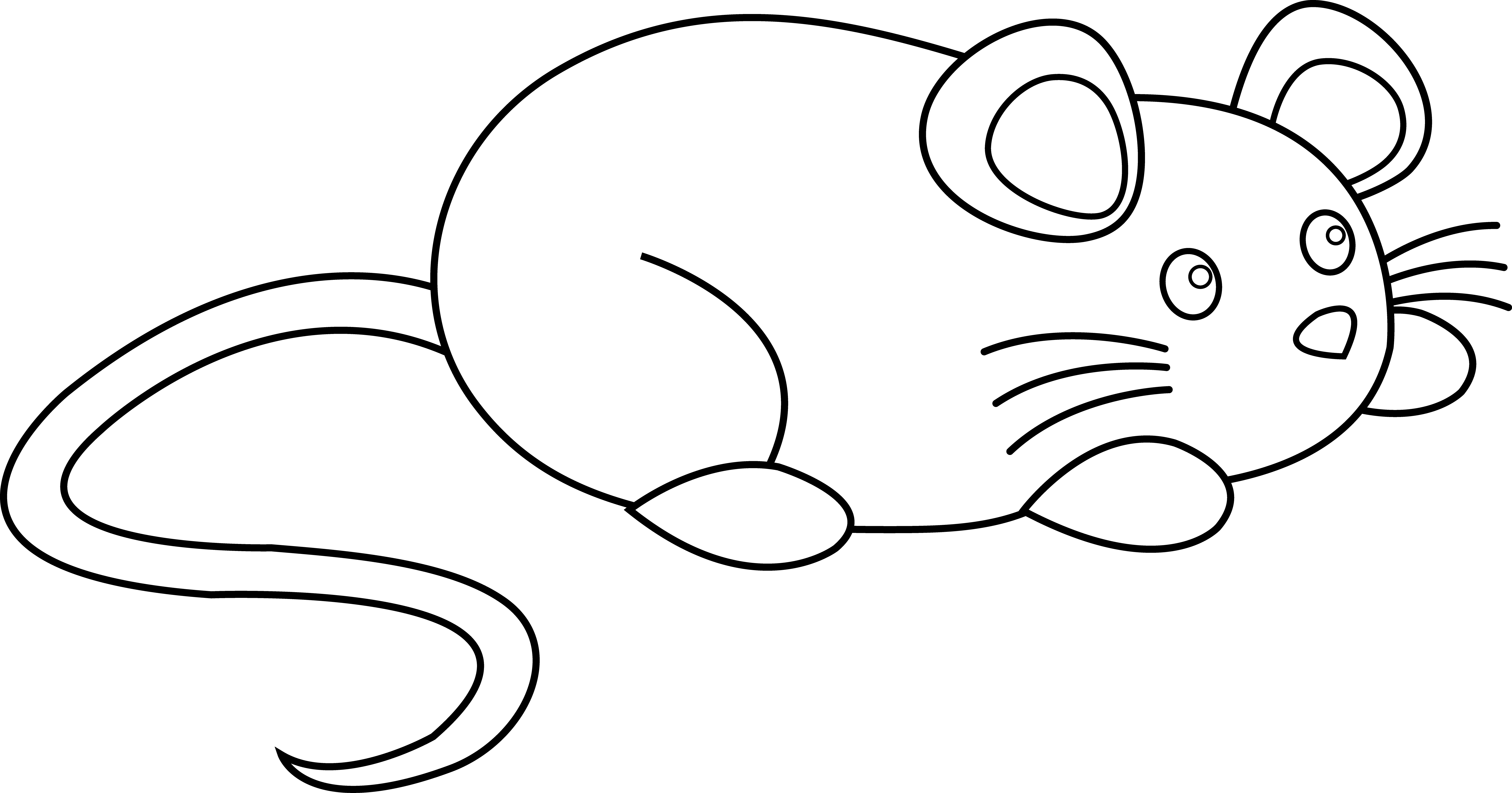 Whiskers Clipart Little Mouse - Cute Rat Cartoon Black And White - Free Transparent PNG Clipart Images Download. - Mouse Transparent PNG Free Download