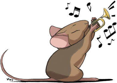 A Couple Years Ago My Parents Who Are Music Teachers - Mouse Playing Trumpet - Free Transparent PNG Clipart Images Download. - Mouse Transparent PNG Free Download