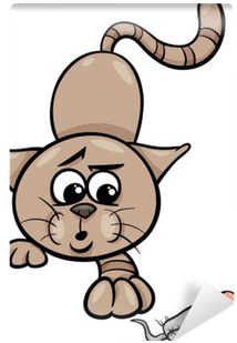 Cat With Toy Mouse Cartoon Illustration Wall Mural - Gato Y El Raton Animado - Free Transparent PNG Clipart Images Download. - Mouse Transparent PNG Free Download