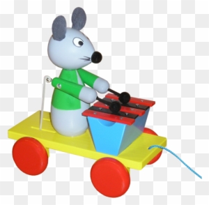 Pull Along Mouse With Xylophone - Aba Pull-along Mouse Musician Cart With Drum (coloured) - Free Transparent PNG Clipart Images Download. - Mouse Transparent PNG Free Download