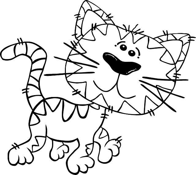 Outline Animals, Baby, Cat, Mouse, Black, Simple, Outline - Black And White Cute Cartoon Cats - Free Transparent PNG Clipart Images Download. - Mouse Transparent PNG Free Download