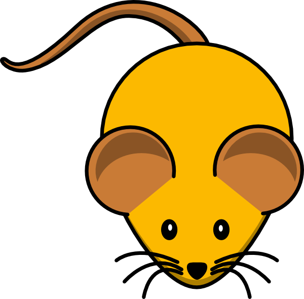 Orange Mouse W/ Brown Ears Clip Art At Clker - Myš Kreslená - Free Transparent PNG Clipart Images Download. - Mouse Transparent PNG Free Download