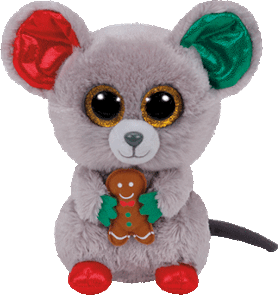 Beanie Boo Plush Stuffed Animal Mac The Christmas Mouse - Mac The Beanie Boo - Free Transparent PNG Clipart Images Download. - Mouse Transparent PNG Free Download