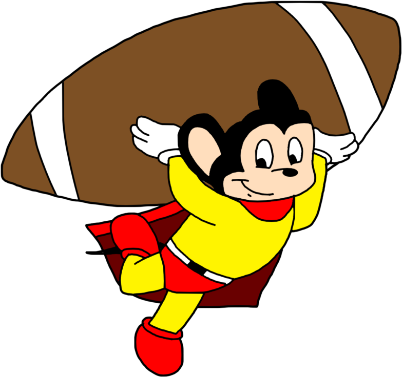 Mighty Mouse With American Football Ball By Marcospower1996 - Clip Art - Free Transparent PNG Clipart Images Download. - Mouse Transparent PNG Free Download