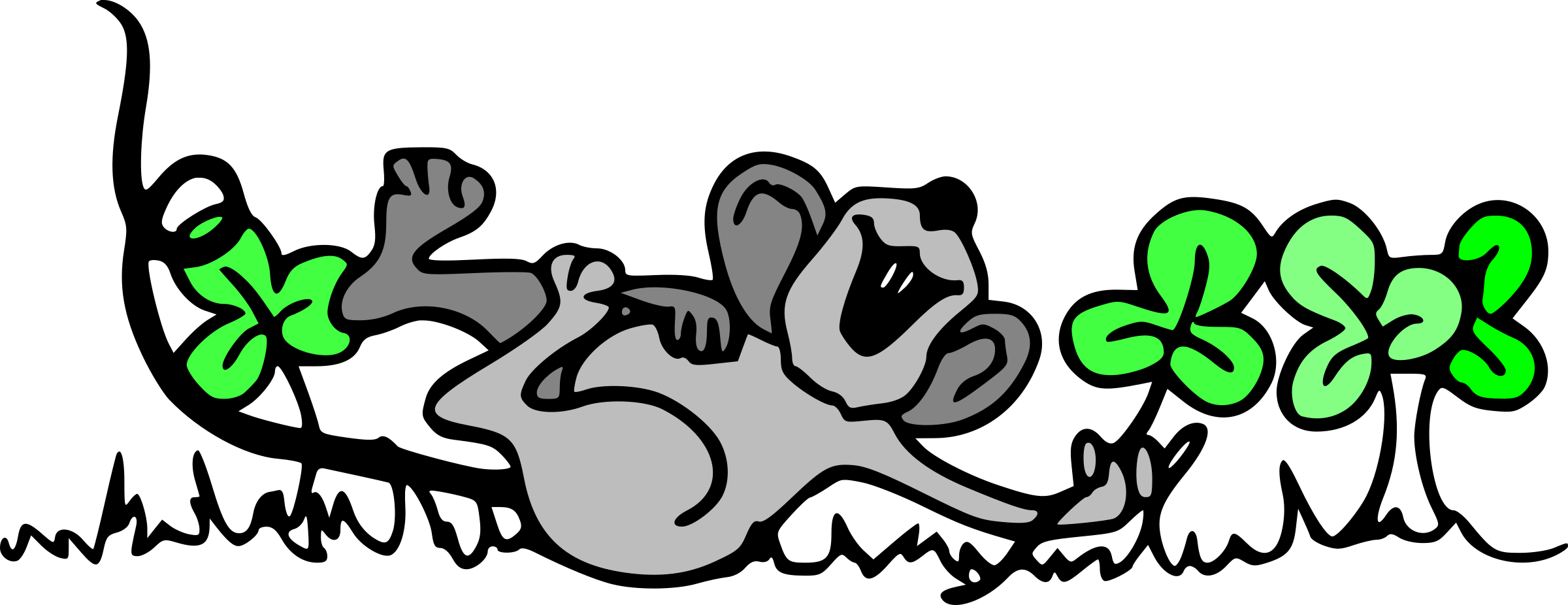 Mouse Playing In Shamrocks Clipart By Liftarn - Free Clipart March - Free Transparent PNG Clipart Images Download. - Mouse Transparent PNG Free Download