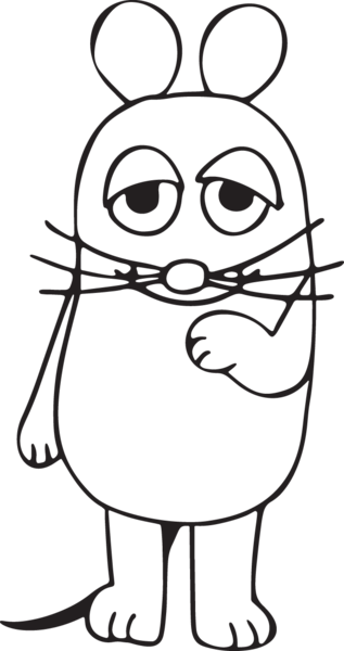Cartoon Mouse Page Template, Clipart Images, Coloring - Maus Vektorgrafik - Free Transparent PNG Clipart Images Download. - Mouse Transparent PNG Free Download