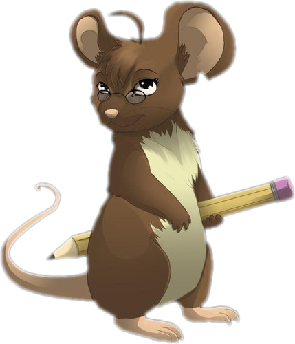 Brown Mouse With Pencil Cartoon Clipart - Cartoon Mouse With Pencil - Free Transparent PNG Clipart Images Download. - Mouse Transparent PNG Free Download