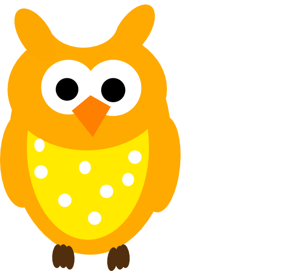 Orange Owl And Dots Clip Art At Clker - Baby Owl Clip Art - Free Transparent PNG Clipart Images Download. - Owl Transparent PNG Free Download