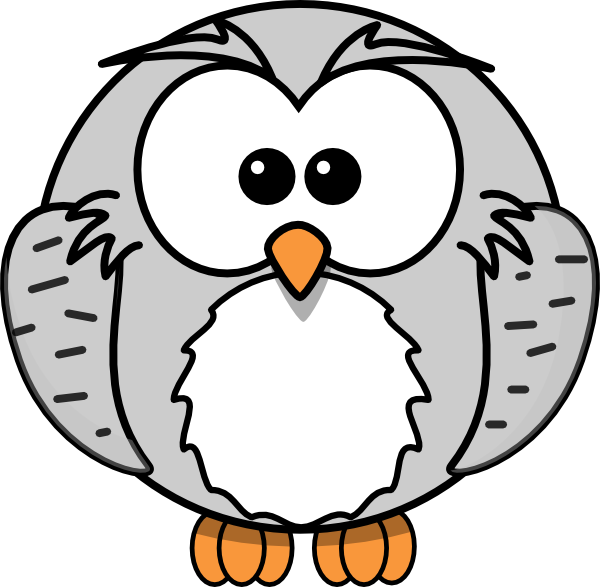 Gray Owl Cartoon Clip Art At Clker - Cartoon Owl - Free Transparent PNG Clipart Images Download. - Owl Transparent PNG Free Download