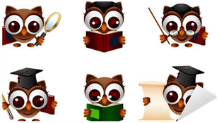 Various Cartoon Illustration Of A Cute Owl Sticker - Illustration - Free Transparent PNG Clipart Images Download. - Owl Transparent PNG Free Download