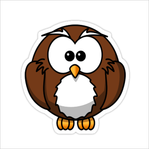 Animal Stickers - Cartoon Owl Shower Curtain - Free Transparent PNG Clipart Images Download. - Owl Transparent PNG Free Download