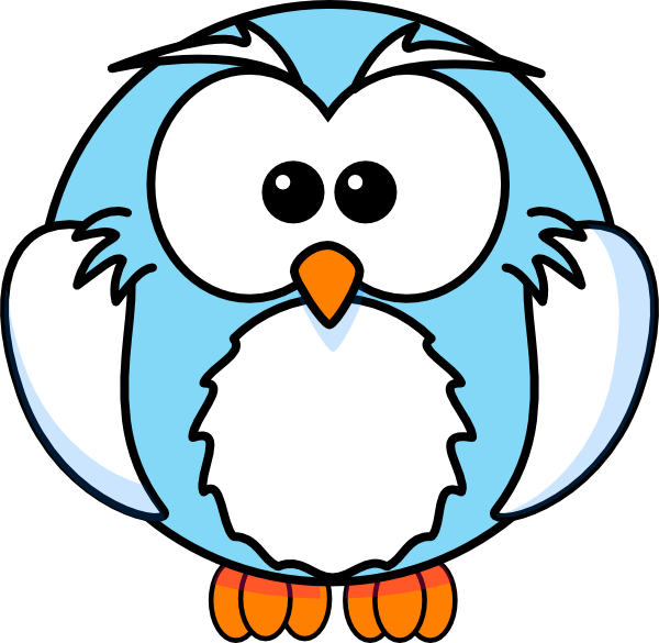 Light Blue Owl Cartoon Clip Art At Clker - Cartoon Black And White Owl - Free Transparent PNG Clipart Images Download. - Owl Transparent PNG Free Download
