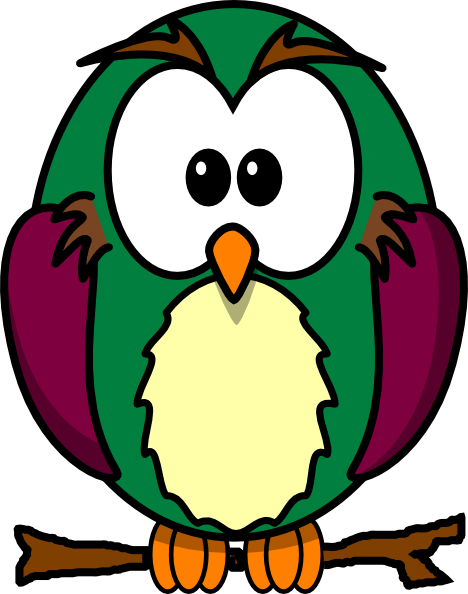 Skinny Owl On Branch Clip Art At Clker - Gambar Clip Art Cartun - Free Transparent PNG Clipart Images Download. - Owl Transparent PNG Free Download