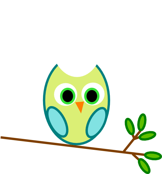 Turquoise Green Owl On A Branch Clip Art - Owl Clip Art - Free Transparent PNG Clipart Images Download. - Owl Transparent PNG Free Download