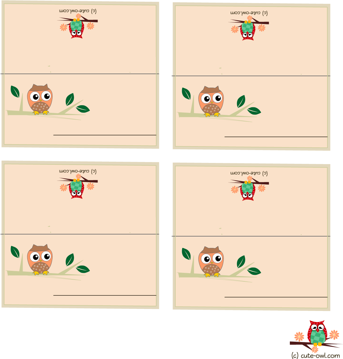 Free Printable Owl Baby Shower And Birthday Party Place - Baby Place Card Free - Free Transparent PNG Clipart Images Download. - Owl Transparent PNG Free Download