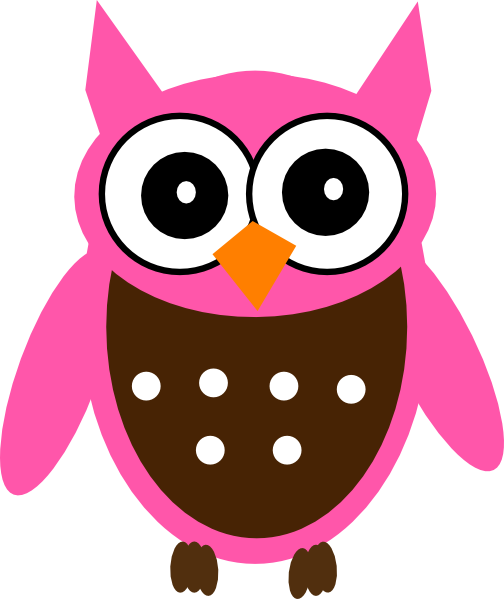 Cute Pink Owl Svg Clip Arts 504 X 599 Px - Cartoon Owl - Free Transparent PNG Clipart Images Download. - Owl Transparent PNG Free Download