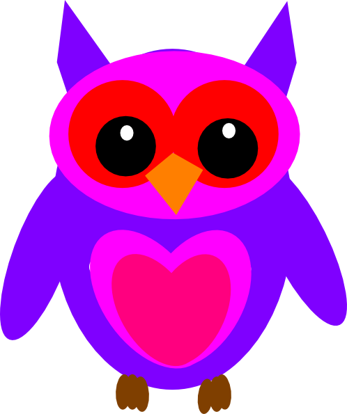 Purple Gray Owl Rosie Clip Art At Clker - Cartoon Clip Art Owls - Free Transparent PNG Clipart Images Download. - Owl Transparent PNG Free Download