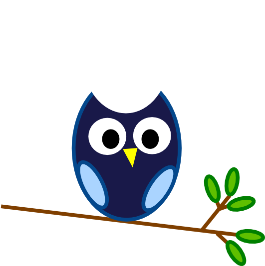 Blue Owl Branch Clip Art At Clker - Owl Clip Art - Free Transparent PNG Clipart Images Download. - Owl Transparent PNG Free Download