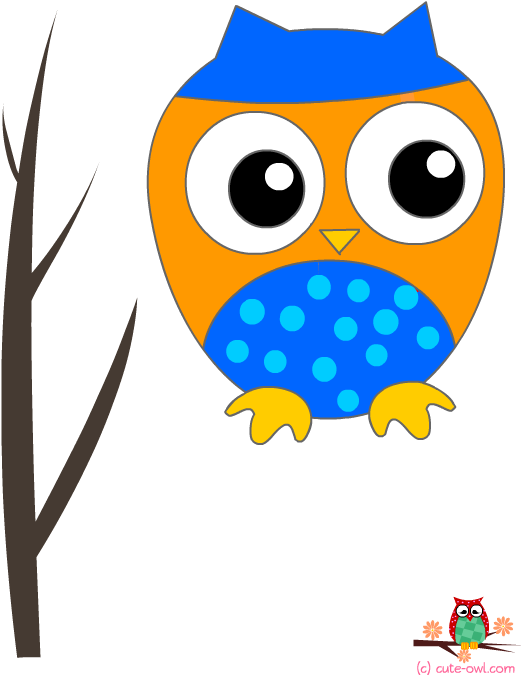 Blue Owl On A Branch Wall Decoration Sticker - Owl Baby Shower - Free Transparent PNG Clipart Images Download. - Owl Transparent PNG Free Download