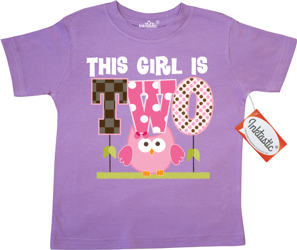 2nd Birthday Girl Owl 2 Year Old Toddler T-shirt Lilac - Inktastic 2nd Birthday Girl Owl 2 Year Old Youth T-shirt - Free Transparent PNG Clipart Images Download. - Owl Transparent PNG Free Download