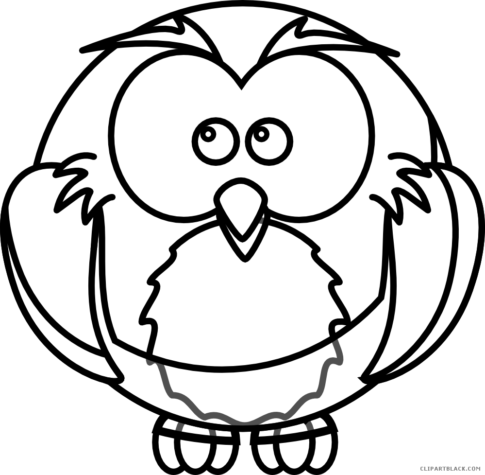 Cartoon Owl Animal Free Black White Clipart Images - Cartoon Black And White Owl - Free Transparent PNG Clipart Images Download. - Owl Transparent PNG Free Download