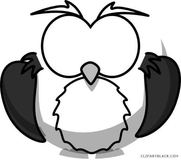 Owl Animal Free Black White Clipart Images Clipartblack - Cartoon Black And White Owl - Free Transparent PNG Clipart Images Download. - Owl Transparent PNG Free Download