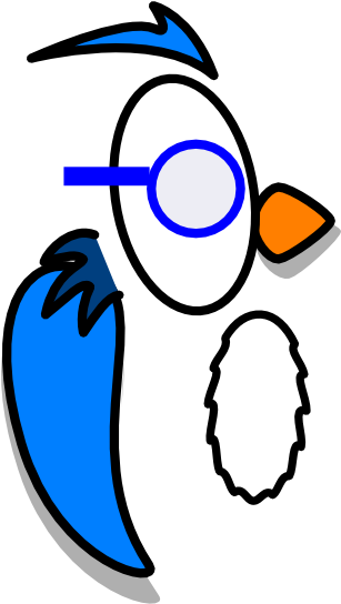 Blue Owl With Glasses Svg Clip Arts 306 X 592 Px - Clip Art - Free Transparent PNG Clipart Images Download. - Owl Transparent PNG Free Download