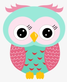 Coruja Rosa E Azul - Cartoon Cute Owl Clipart, HD Png Download - Owl Transparent PNG Free Download