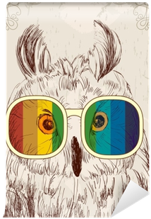 Vector Sketch Of Owls With Glasses - Illustration Transparent PNG - 400x400 - Free Download on - Owl Transparent PNG Free Download