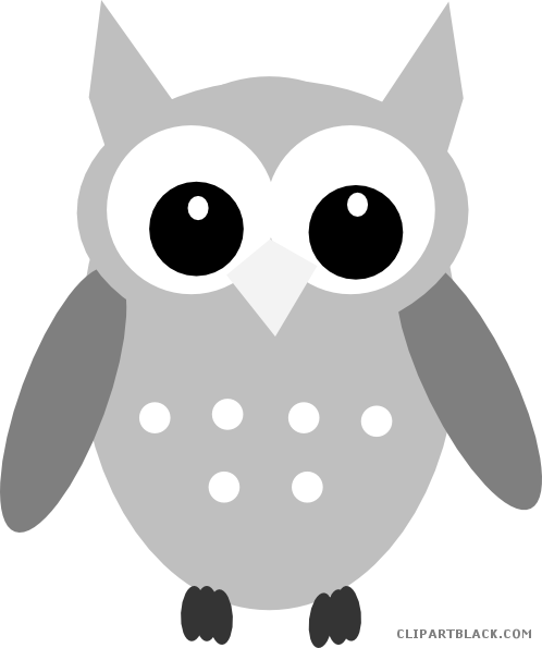 Gray Owl Animal Free Black White Clipart Images Clipartblack - Cartoon Clip Art Owls - Free Transparent PNG Clipart Images Download. - Owl Transparent PNG Free Download