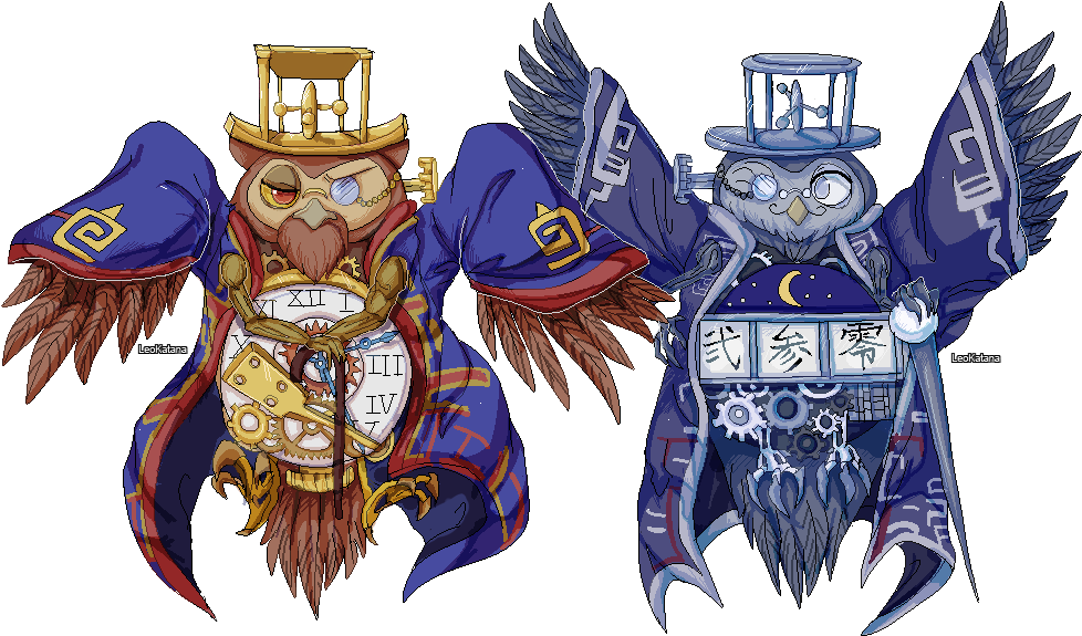 =okami= Twin Owl Brothers Lechku And Nechku Pixel - Ōkami Transparent PNG - 1000x600 - Free Download on - Owl Transparent PNG Free Download