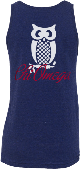 10970 Chi Omega American Girl Tank Back - Owl Transparent PNG - 464x585 - Free Download on - Owl Transparent PNG Free Download