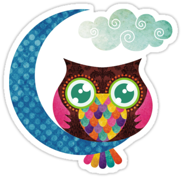 Stickers - My Crescent Owl Tote Bag, Adult Unisex, Natural - Free Transparent PNG Clipart Images Download. - Owl Transparent PNG Free Download