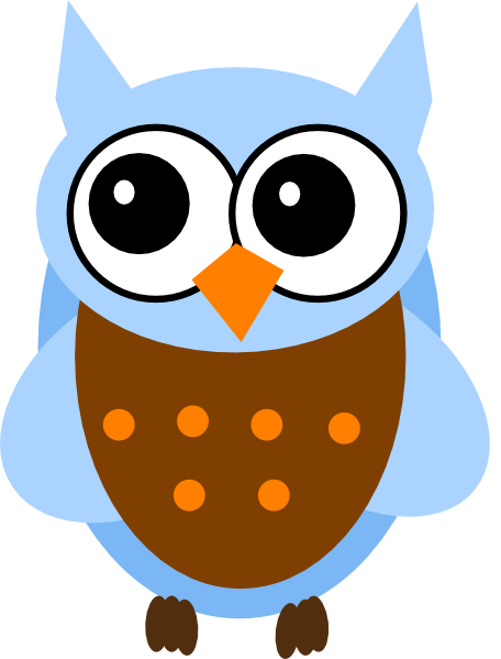 Blue And Orange Owl Clip Art At Clker - Baby Owl Clip Art - Free Transparent PNG Clipart Images Download. - Owl Transparent PNG Free Download