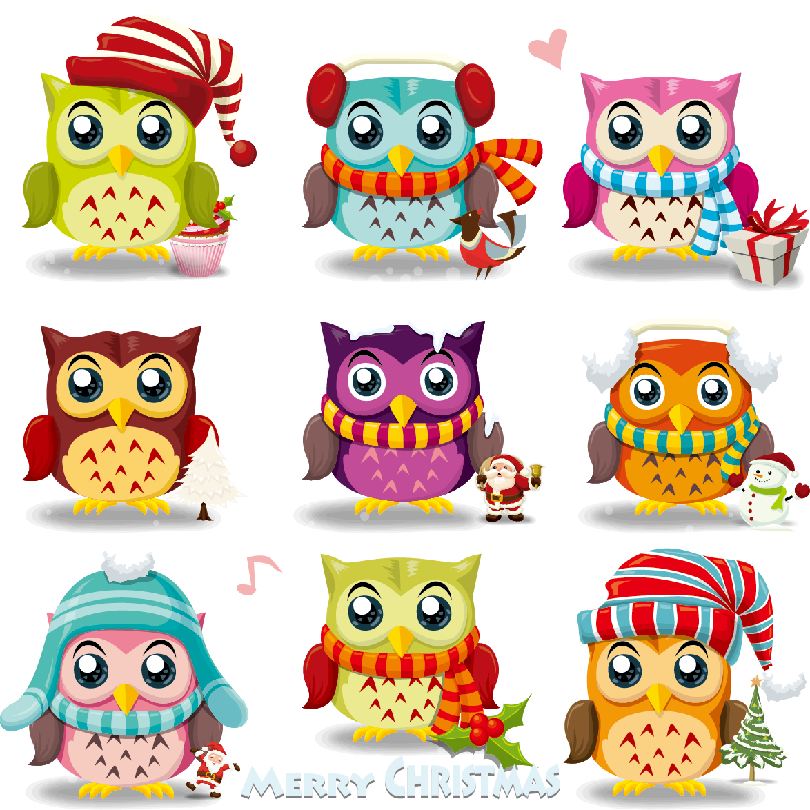 Png Royalty Free Owl Santa Claus Clip - Christmas Owl Cartoon Transparent PNG - 1174x1174 - Free Download on - Owl Transparent PNG Free Download