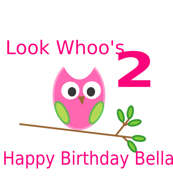 Owl 2nd Birthday Clip Art - Happy 2nd Birthday Anna - Free Transparent PNG Clipart Images Download. - Owl Transparent PNG Free Download