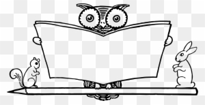 Owl Reading Clipart Black And White - Draw And How To Draw - Free Transparent PNG Clipart Images Download. - Owl Transparent PNG Free Download