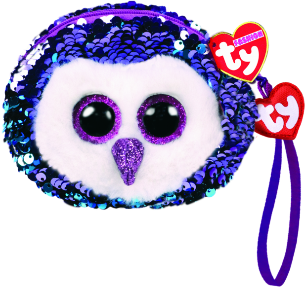 Moonlight The Purple Owl Sequin Wristlet Ty Fashion - Ty Sequin Wristlet - Free Transparent PNG Clipart Images Download. - Owl Transparent PNG Free Download