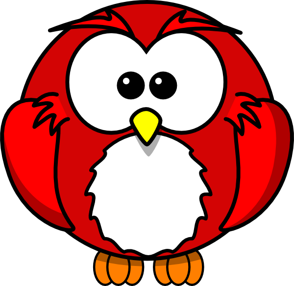 Red Owl Clip Art At Clker - Cartoon Owl Shower Curtain - Free Transparent PNG Clipart Images Download. - Owl Transparent PNG Free Download