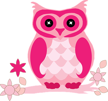 Bird Floral Flowers Flying Owl Pink Floral - Pink Owl - Free Transparent PNG Clipart Images Download. - Owl Transparent PNG Free Download