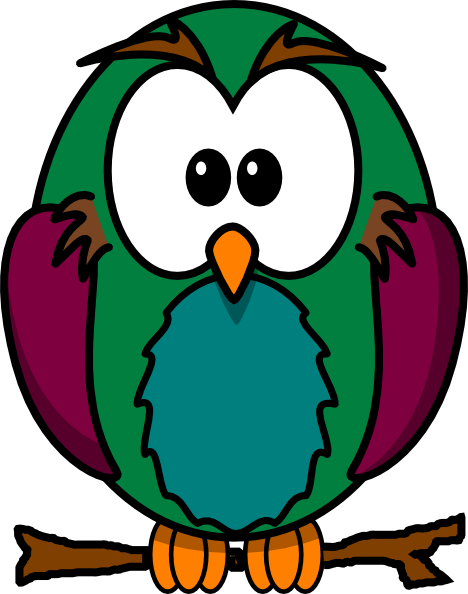 Skinny Owl On Branch Clip Art At Clker - Cartoon Owl - Free Transparent PNG Clipart Images Download. - Owl Transparent PNG Free Download