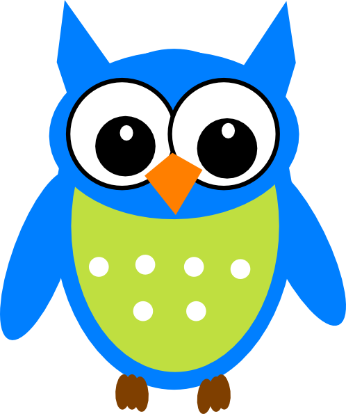 Barred Owl Clipart Burung Hantu Pencil And In Color - Blue And Green Owl - Free Transparent PNG Clipart Images Download. - Owl Transparent PNG Free Download