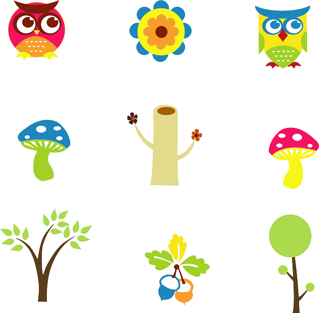 Tree, Flower, Cartoon, Owl, Leaves - Personalized Name Owls Mushrooms Cute Bag, Adult Unisex, - Free Transparent PNG Clipart Images Download. - Owl Transparent PNG Free Download