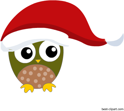A Super Cute Owl Wearing Big Hat Free Christmas Clipart - Clip Art - Free Transparent PNG Clipart Images Download. - Owl Transparent PNG Free Download
