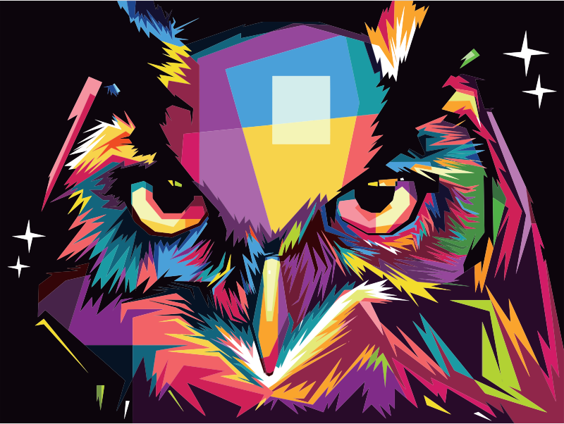 Geometric Owl Pop Art By Rizkydwi123 - Gambar Keren Burung Hantu Transparent PNG - 800x602 - Free Download on - Owl Transparent PNG Free Download