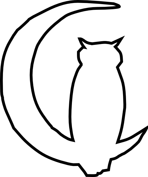 Owl Moon 2 Clip Art - Simple Outline Of An Owl - Free Transparent PNG Clipart Images Download. - Owl Transparent PNG Free Download