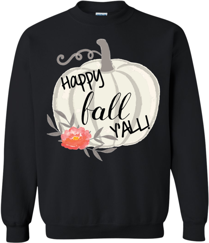 Happy Fall Y'all Watercolor Pumpkin Crewneck Sweatshirt - Yosemite Park T-shirts Transparent PNG - 1024x1024 - Free Download on - Pumpkin Transparent PNG Free Download