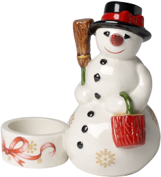 Tealight-holder Made Of Porcelain "snowman" - Villeroy & Boch Christmas Light Snowman Figurine - Free Transparent PNG Clipart Images Download. - Snowman Transparent PNG Free Download