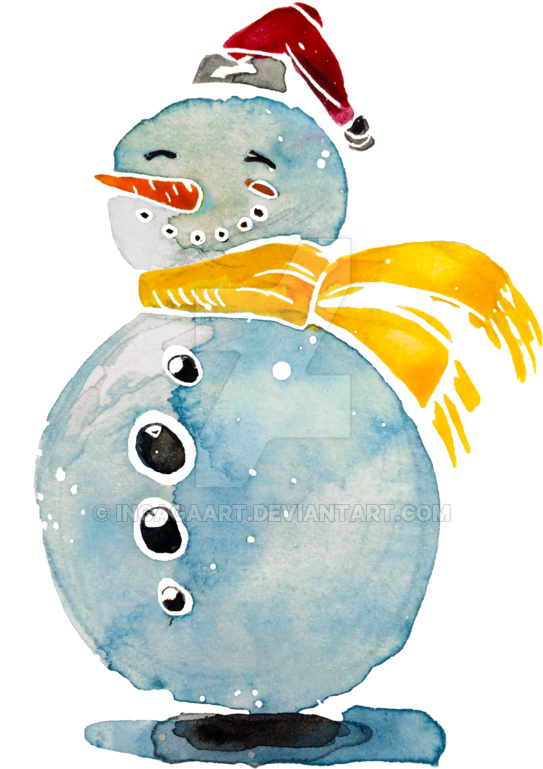 Snowman Illustration By Ingagaart - Snowman Watercolor Png - Free Transparent PNG Clipart Images Download. - Snowman Transparent PNG Free Download
