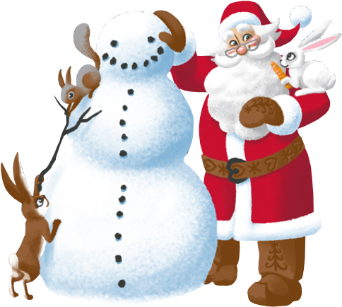 He Loves To Sleep Next To The Stove And He's Best Friend - Santa Claus And Snowman Png - Free Transparent PNG Clipart Images Download. - Snowman Transparent PNG Free Download